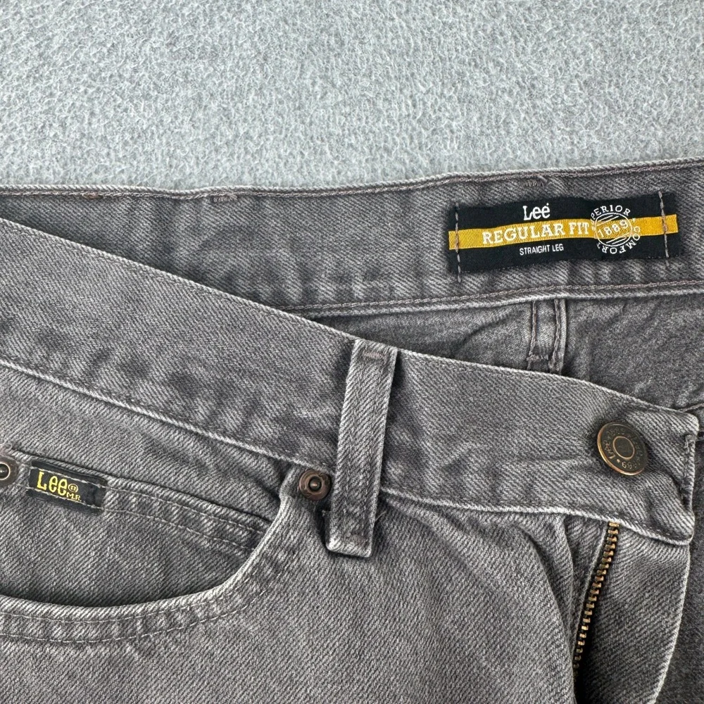 Lee Jeans Mens 36x32 Gray Regular Fit Straight Leg Denim Pants 2008979 Cotton